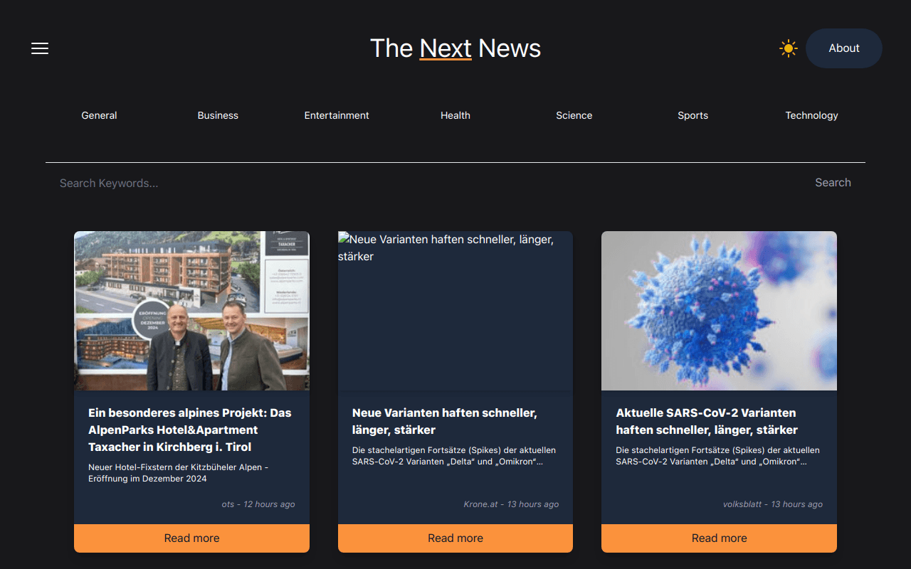 News Application preview